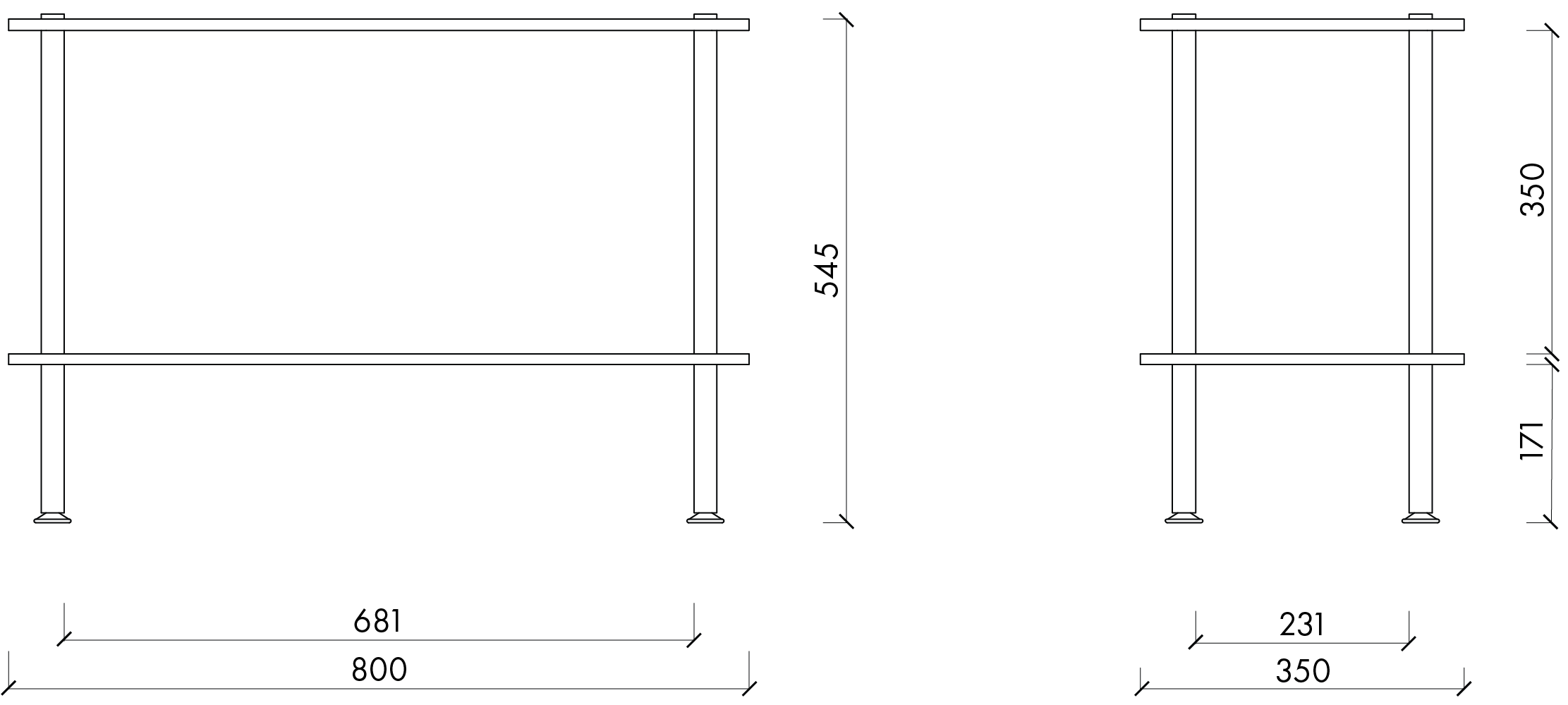 Teidi Shelving Unit 2-tier - Fensi Furniture