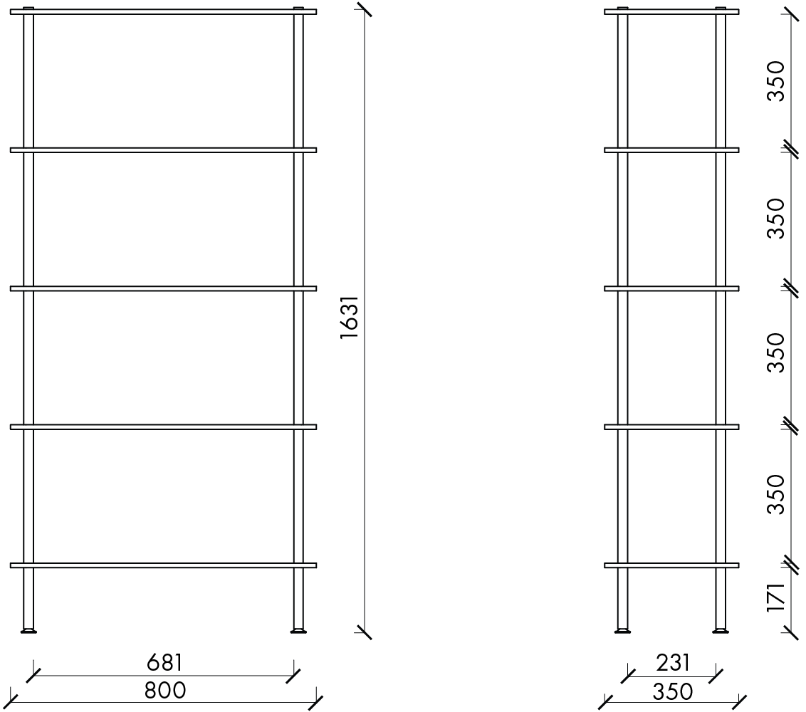 Teidi Shelving Unit 5-tier - Fensi Furniture
